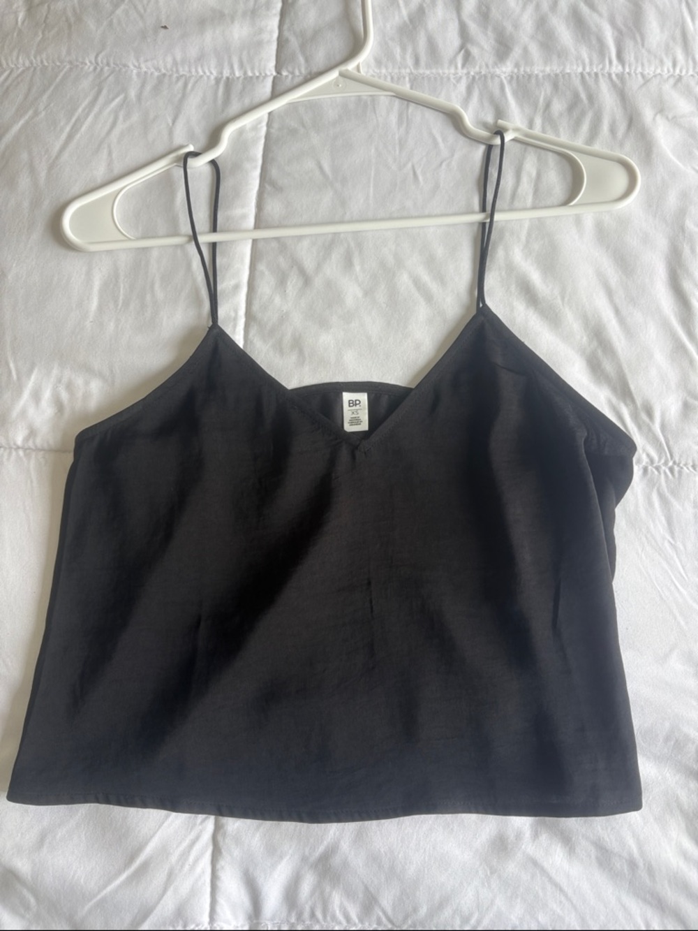 bp Black V-Neck Silk Spaghetti Strap Camisole